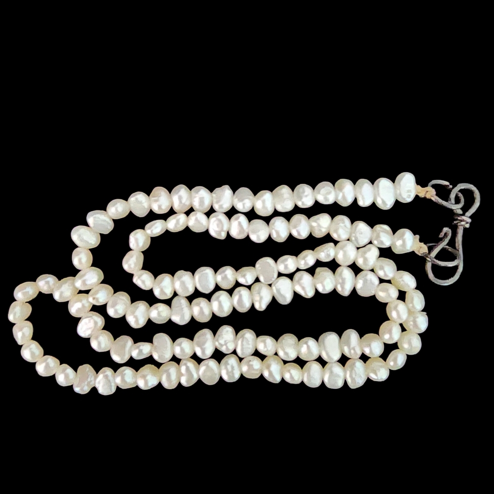 Pearl necklace genuine pearls 925 sterling silver clasp